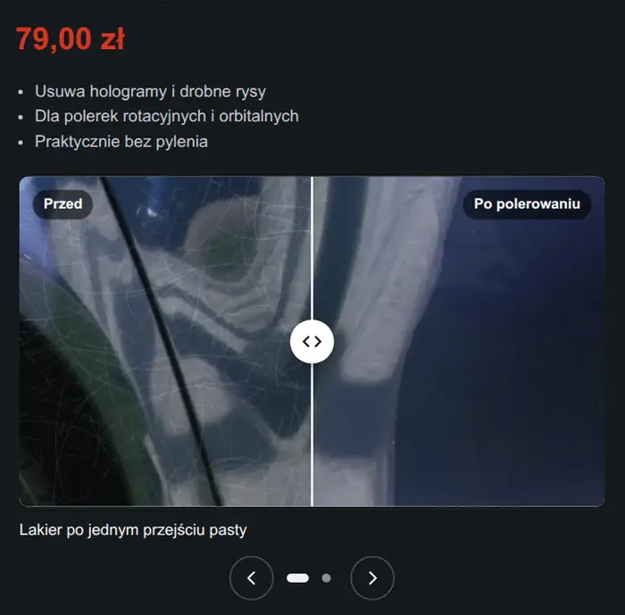Karuzela dwóch suwaków z kropkami i strzałkami pod spodem.